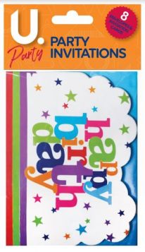 U party Invitations 8PACK