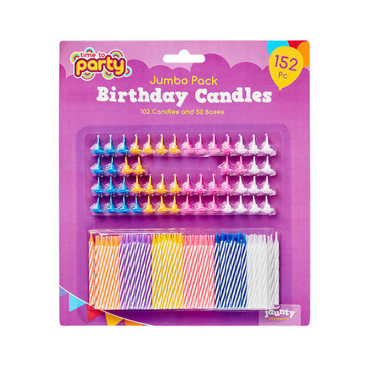 Time to party Jumbo pack Birthday candles 152PC